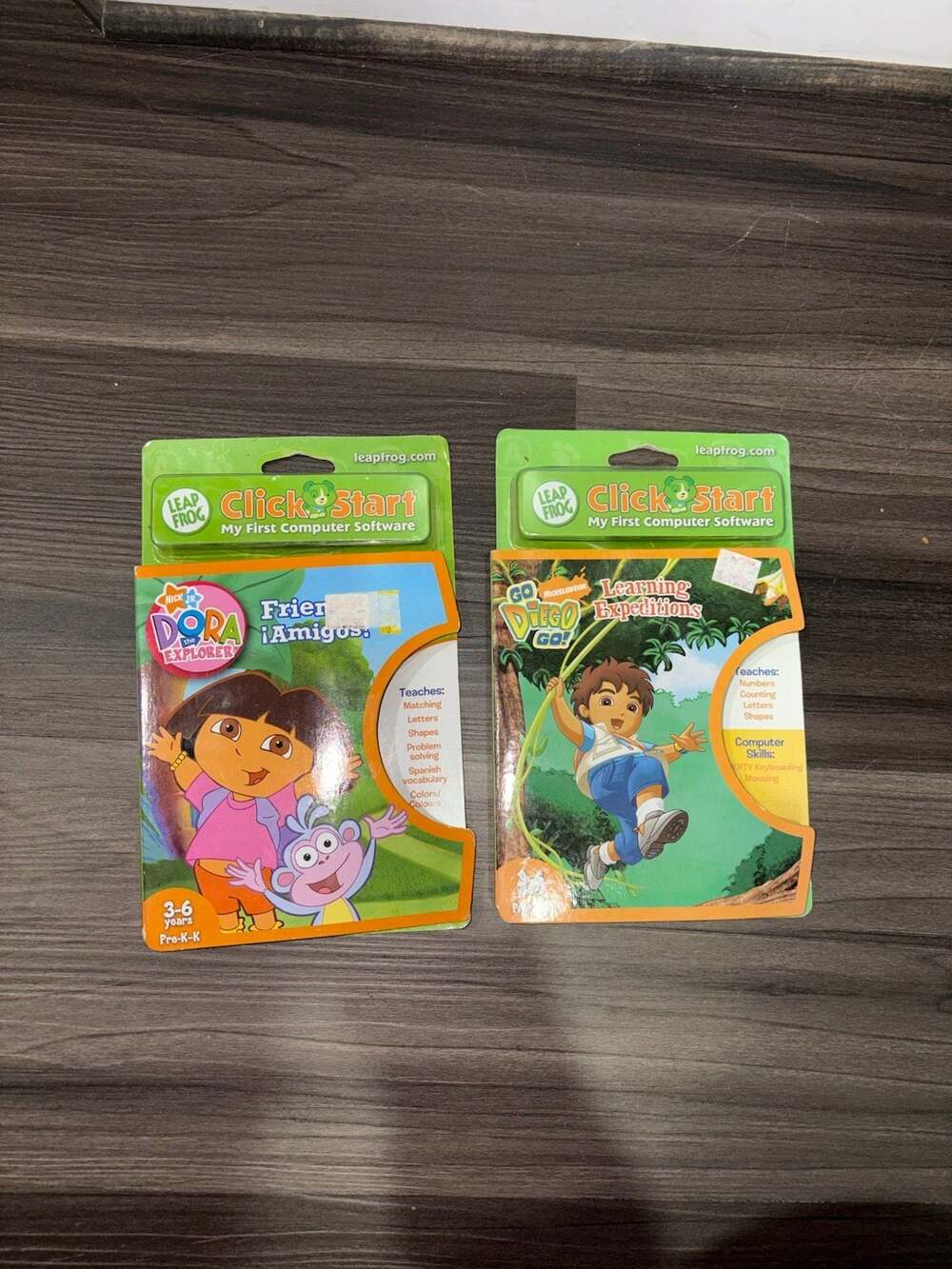 LeapFrog ClickStart Software Lot 2 Dora Explorer Friends Amigos + Go Diego